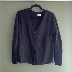 Aritzia Wilfred Mohair & Alpaca Blend Cropped Cardigan in Black, Women’s Size M